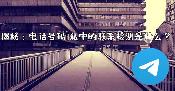 Telegram使用時の「電話番号プライバシー」設定の「連絡先の検出」とは何ですか？—Telegram隐私设置揭秘：电话号码隐私中的联系检测是什么？