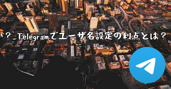 Telegram でユーザー名を設定するメリットは何ですか？_Telegramでユーザ名設定の利点とは？