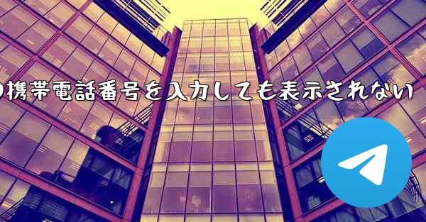 紙飛行機の携帯電話番号を入力しても表示されない