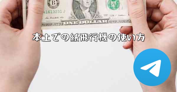 本土での紙飛行機の使い方
