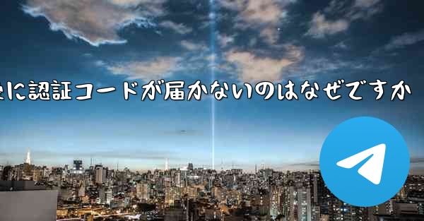 紙飛行機テレジェラムに登録した後に認証コードが届かないのはなぜですか