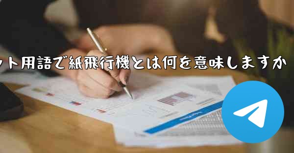 インターネット用語で紙飛行機とは何を意味しますか