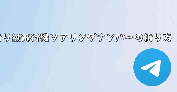 折り紙飛行機ソアリングナンバーの折り方
