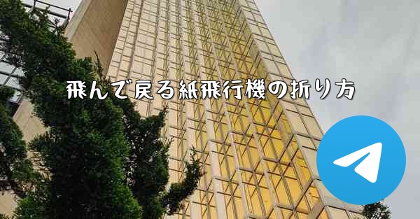 飛んで戻る紙飛行機の折り方