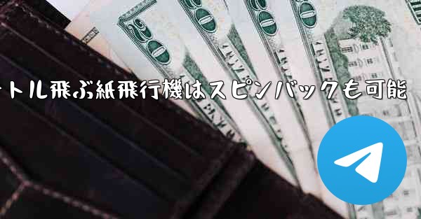 100メートル飛ぶ紙飛行機はスピンバックも可能