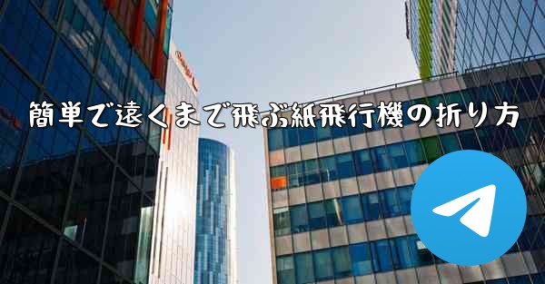 簡単で遠くまで飛ぶ紙飛行機の折り方