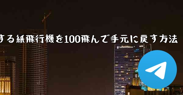 回転する紙飛行機を100飛んで手元に戻す方法