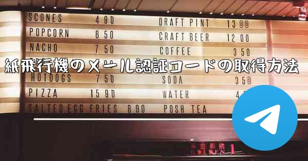 紙飛行機のメール認証コードの取得方法