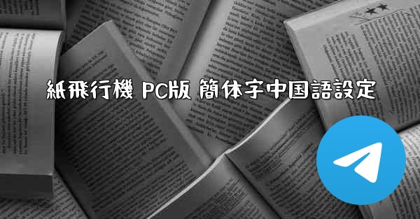 紙飛行機 PC版 簡体字中国語設定