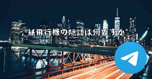 紙飛行機の隠語は何ですか