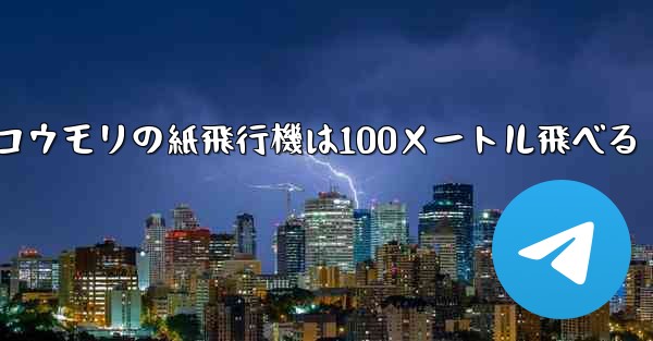 コウモリの紙飛行機は100メートル飛べる
