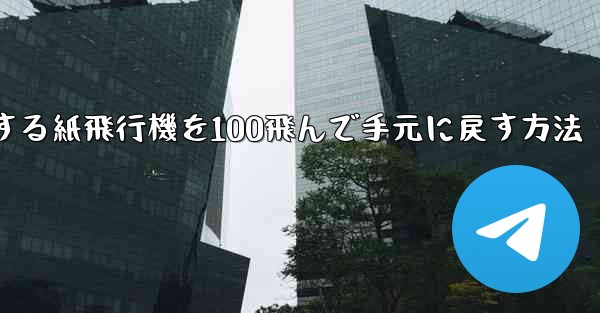 回転する紙飛行機を100飛んで手元に戻す方法