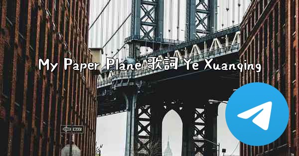 My Paper Plane 歌詞 Ye Xuanqing