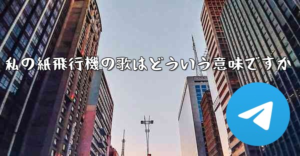 私の紙飛行機の歌はどういう意味ですか