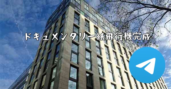 ドキュメンタリー紙飛行機完成