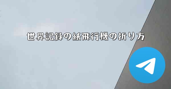 世界記録の紙飛行機の折り方