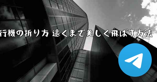 紙飛行機の折り方 遠くまで美しく飛ばす方法
