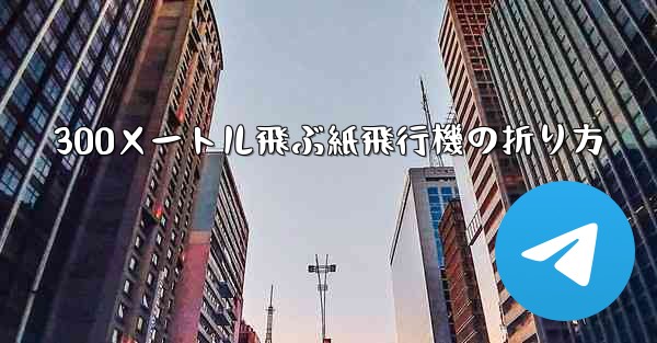300メートル飛ぶ紙飛行機の折り方