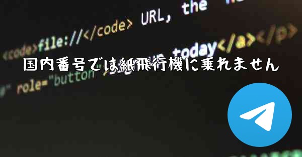 国内番号では紙飛行機に乗れません